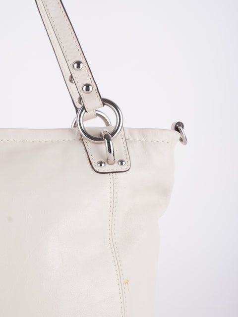 Coach Vintage White Leather Satchel Bag