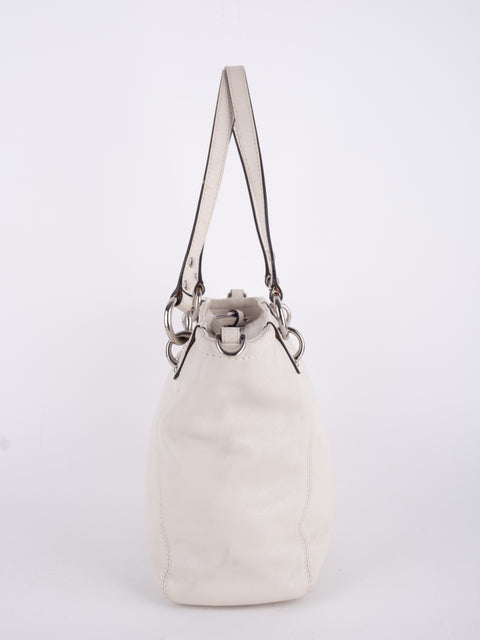Coach Vintage White Leather Satchel Bag