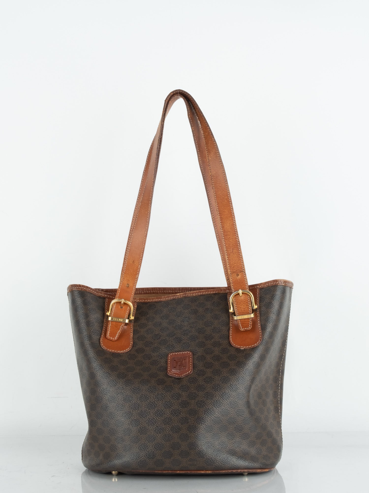 CELINE Macadam Coated Canvas Tote Bag – Brown