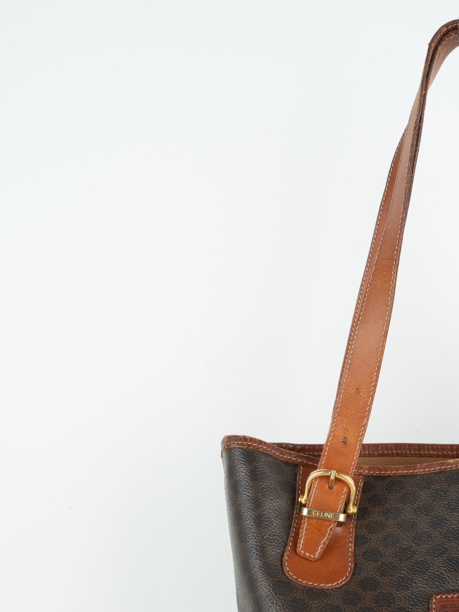 CELINE Macadam Coated Canvas Tote Bag – Brown