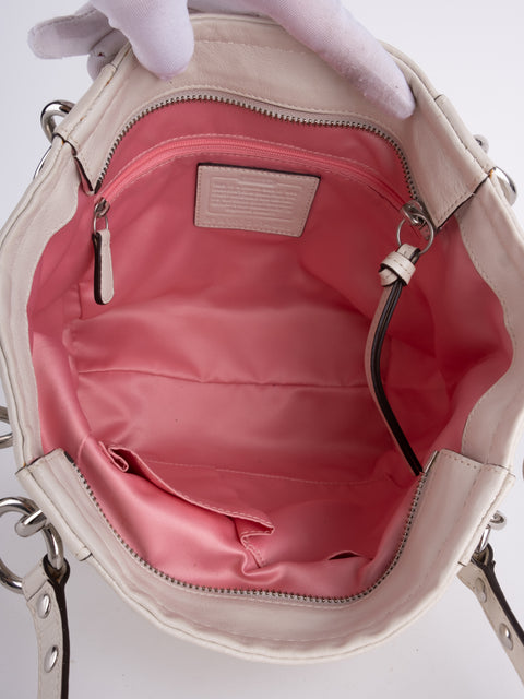 Coach Vintage White Leather Satchel Bag