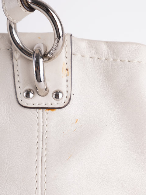 Coach Vintage White Leather Satchel Bag