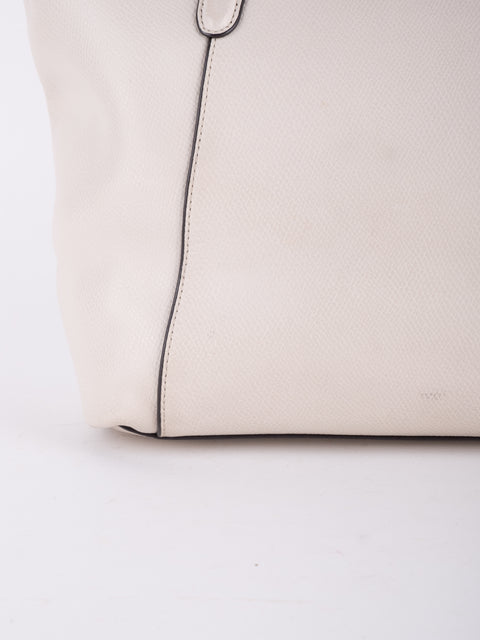 Coach Vintage White Leather Shoulder Tote Bag