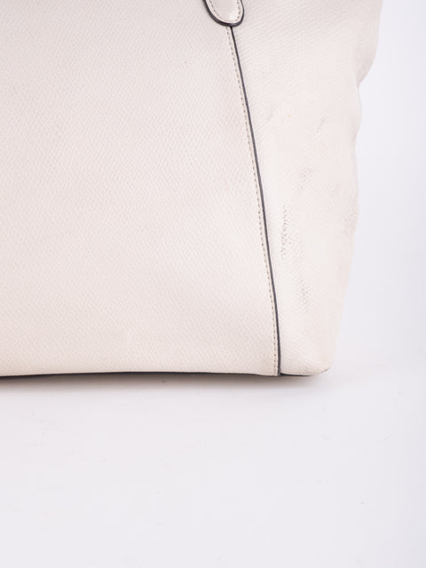 Coach Vintage White Leather Shoulder Tote Bag