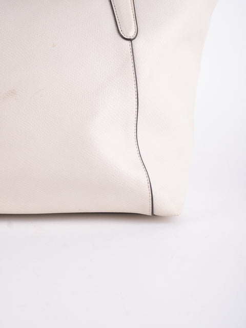 Coach Vintage White Leather Shoulder Tote Bag