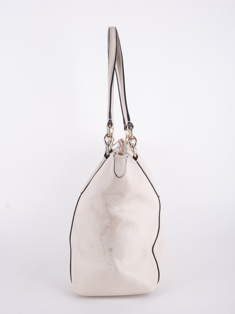 Coach Vintage White Leather Shoulder Tote Bag