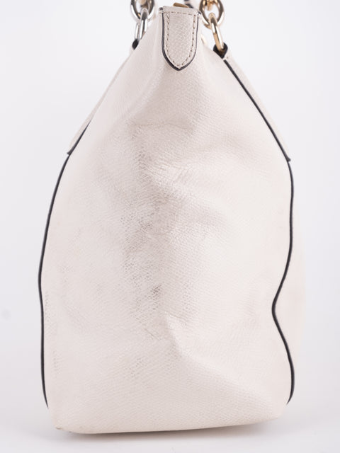 Coach Vintage White Leather Shoulder Tote Bag