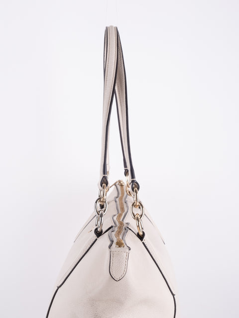 Coach Vintage White Leather Shoulder Tote Bag