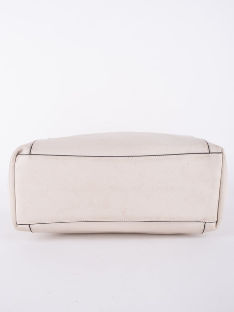 Coach Vintage White Leather Shoulder Tote Bag