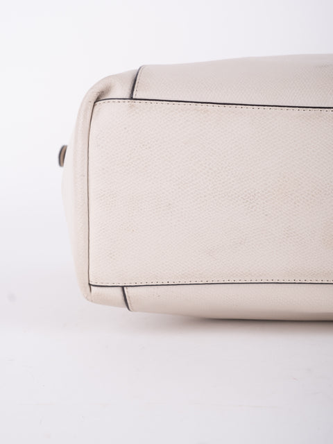 Coach Vintage White Leather Shoulder Tote Bag