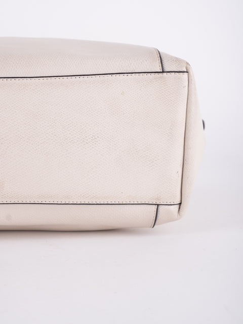 Coach Vintage White Leather Shoulder Tote Bag