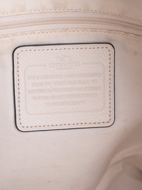 Coach Vintage White Leather Shoulder Tote Bag