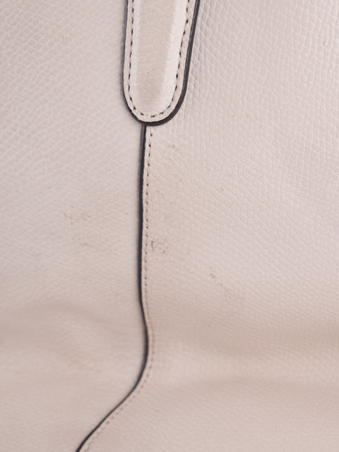 Coach Vintage White Leather Shoulder Tote Bag
