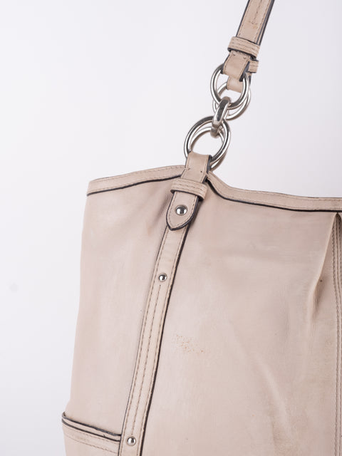 Coach Vintage Beige Leather Shoulder Bag