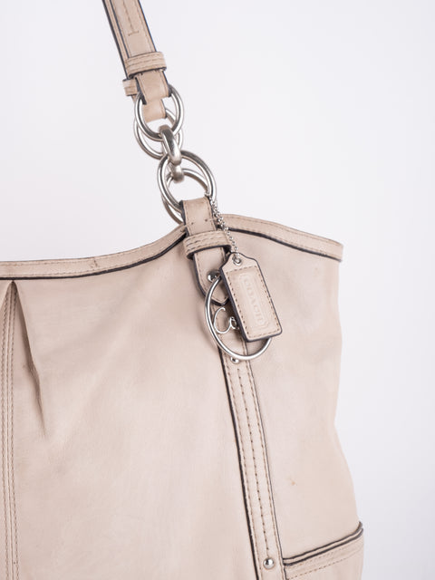 Coach Vintage Beige Leather Shoulder Bag