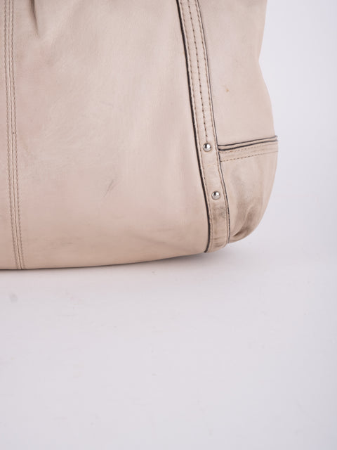 Coach Vintage Beige Leather Shoulder Bag
