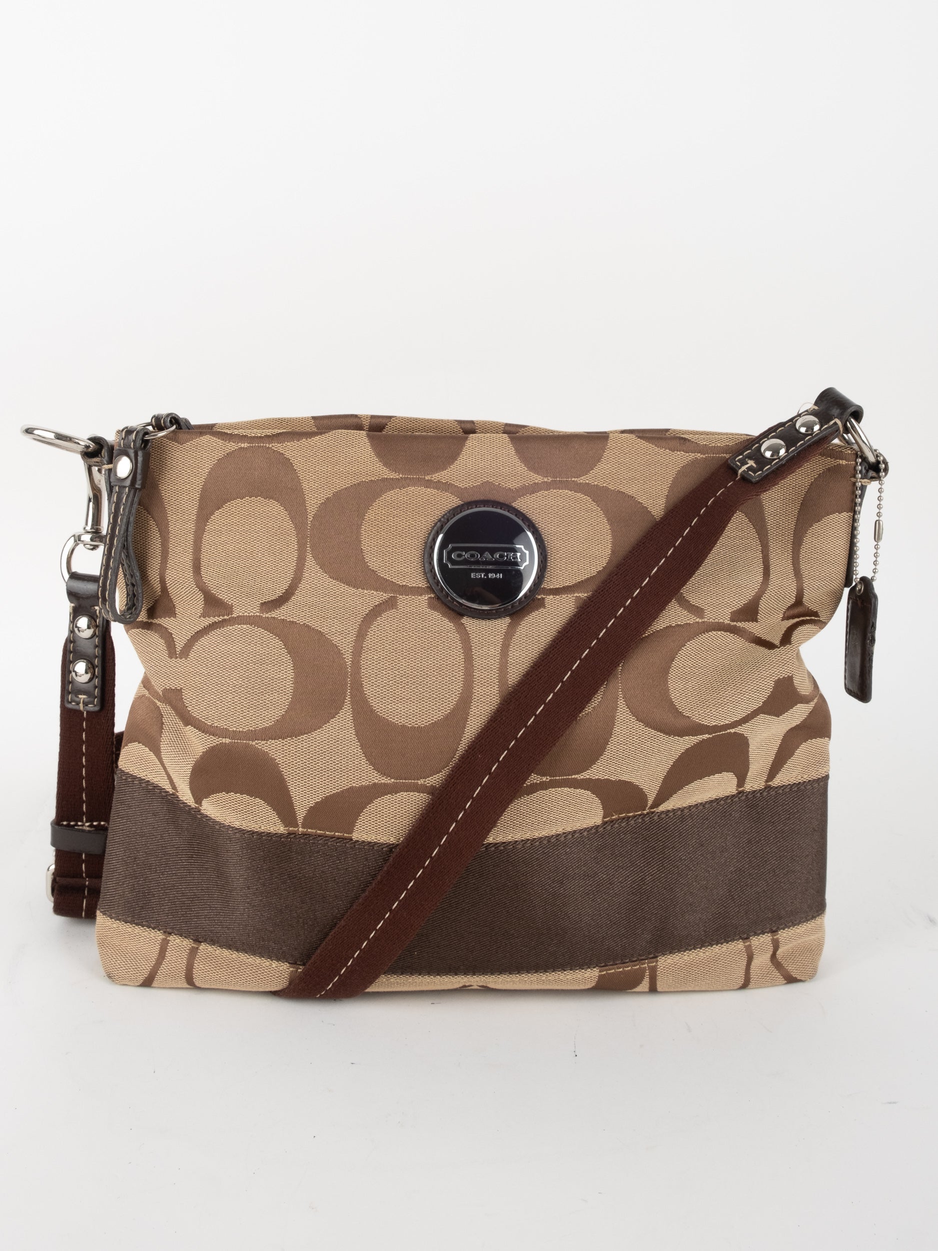 COACH COACH Signature Crossbody Bag Brown Canvas Y2K Era
