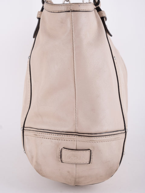 Coach Vintage Beige Leather Shoulder Bag