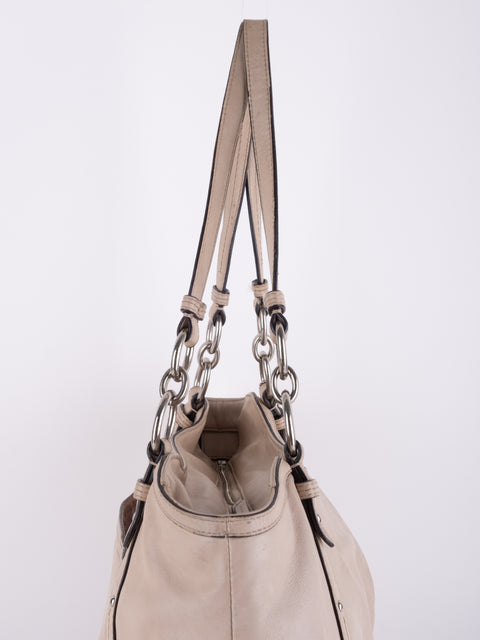 Coach Vintage Beige Leather Shoulder Bag