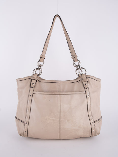 Coach Vintage Beige Leather Shoulder Bag