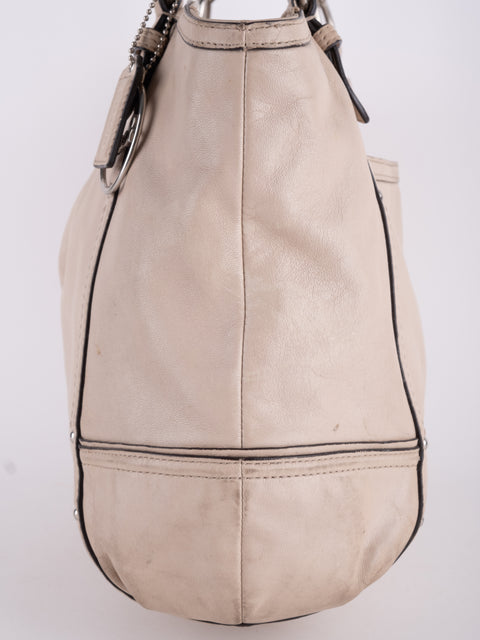 Coach Vintage Beige Leather Shoulder Bag