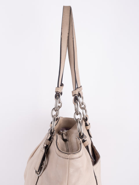 Coach Vintage Beige Leather Shoulder Bag
