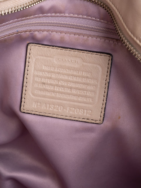 Coach Vintage Beige Leather Shoulder Bag