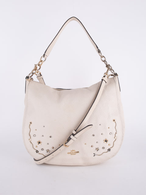 Coach Vintage White Studded Hobo Bag