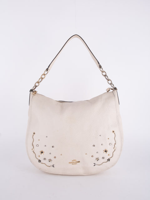 Coach Vintage White Studded Hobo Bag