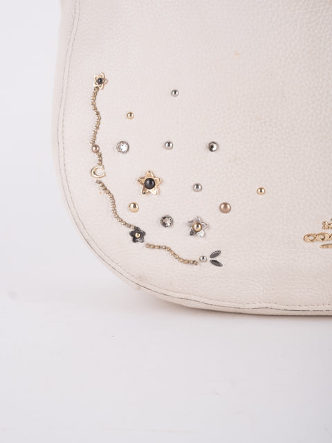 Coach Vintage White Studded Hobo Bag