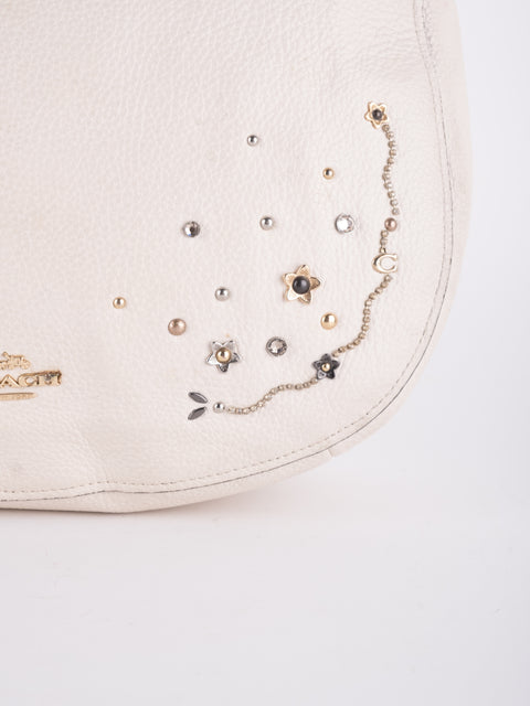 Coach Vintage White Studded Hobo Bag