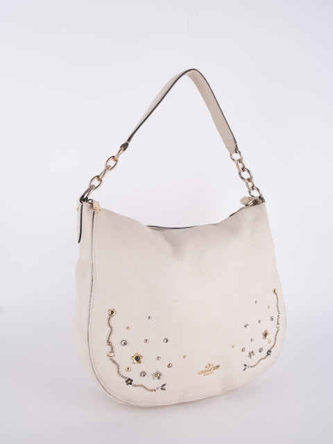 Coach Vintage White Studded Hobo Bag