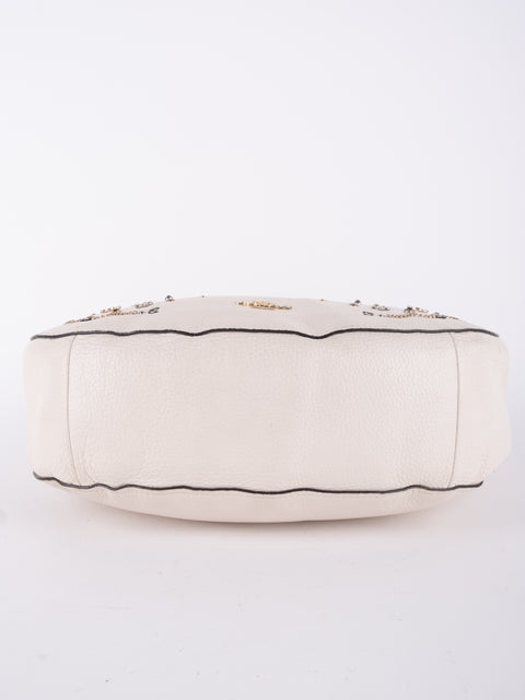 Coach Vintage White Studded Hobo Bag