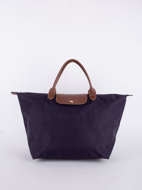 LONGCHAMP Vintage Purple Le Pliage Tote Bag