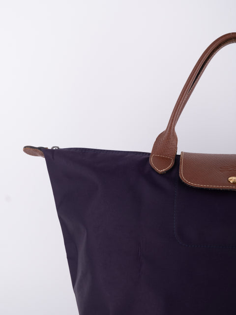 LONGCHAMP Vintage Purple Le Pliage Tote Bag
