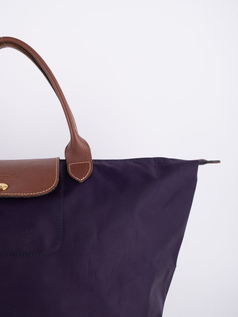 LONGCHAMP Vintage Purple Le Pliage Tote Bag