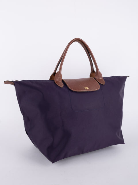 LONGCHAMP Vintage Purple Le Pliage Tote Bag