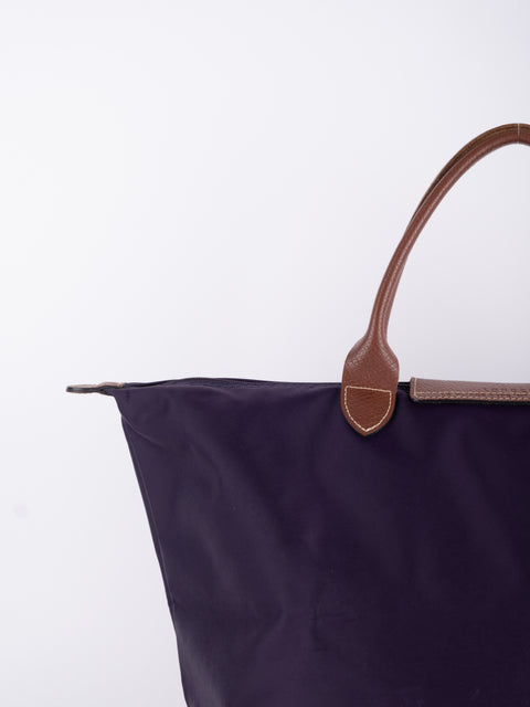 LONGCHAMP Vintage Purple Le Pliage Tote Bag