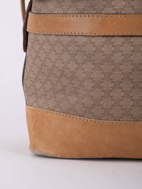 CELINE Vintage Macadam Drawstring Bucket Bag