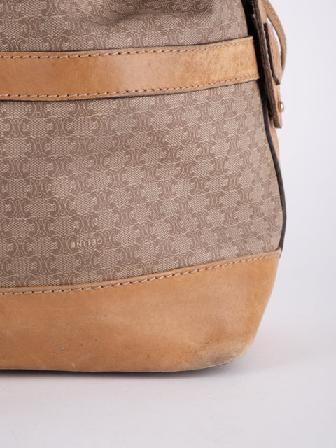 CELINE Vintage Macadam Drawstring Bucket Bag