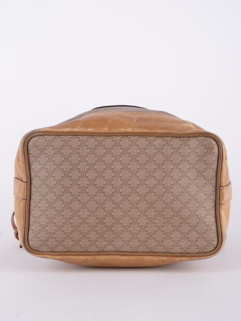 CELINE Vintage Macadam Drawstring Bucket Bag
