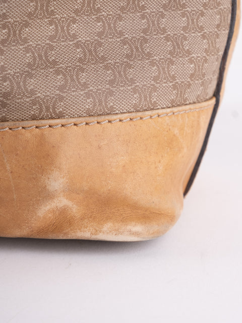 CELINE Vintage Macadam Drawstring Bucket Bag