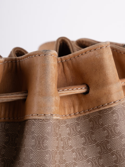CELINE Vintage Macadam Drawstring Bucket Bag