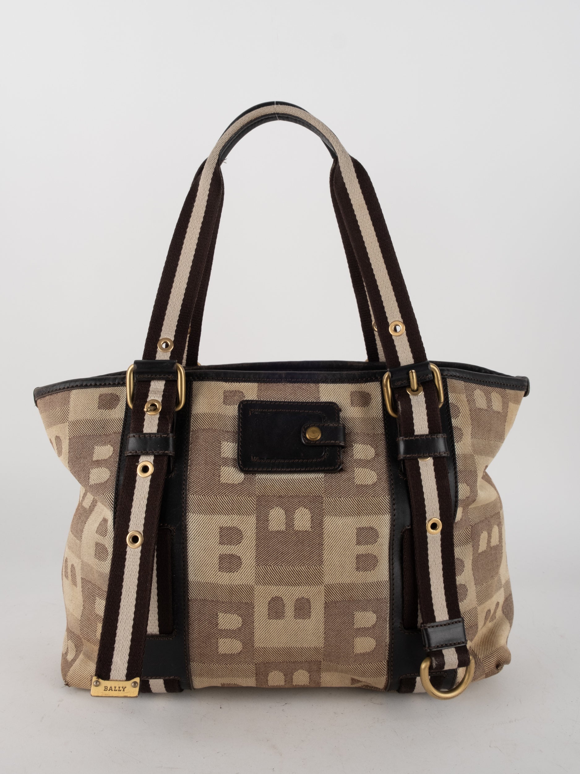 BALLY Monogram Canvas Tote Bag
