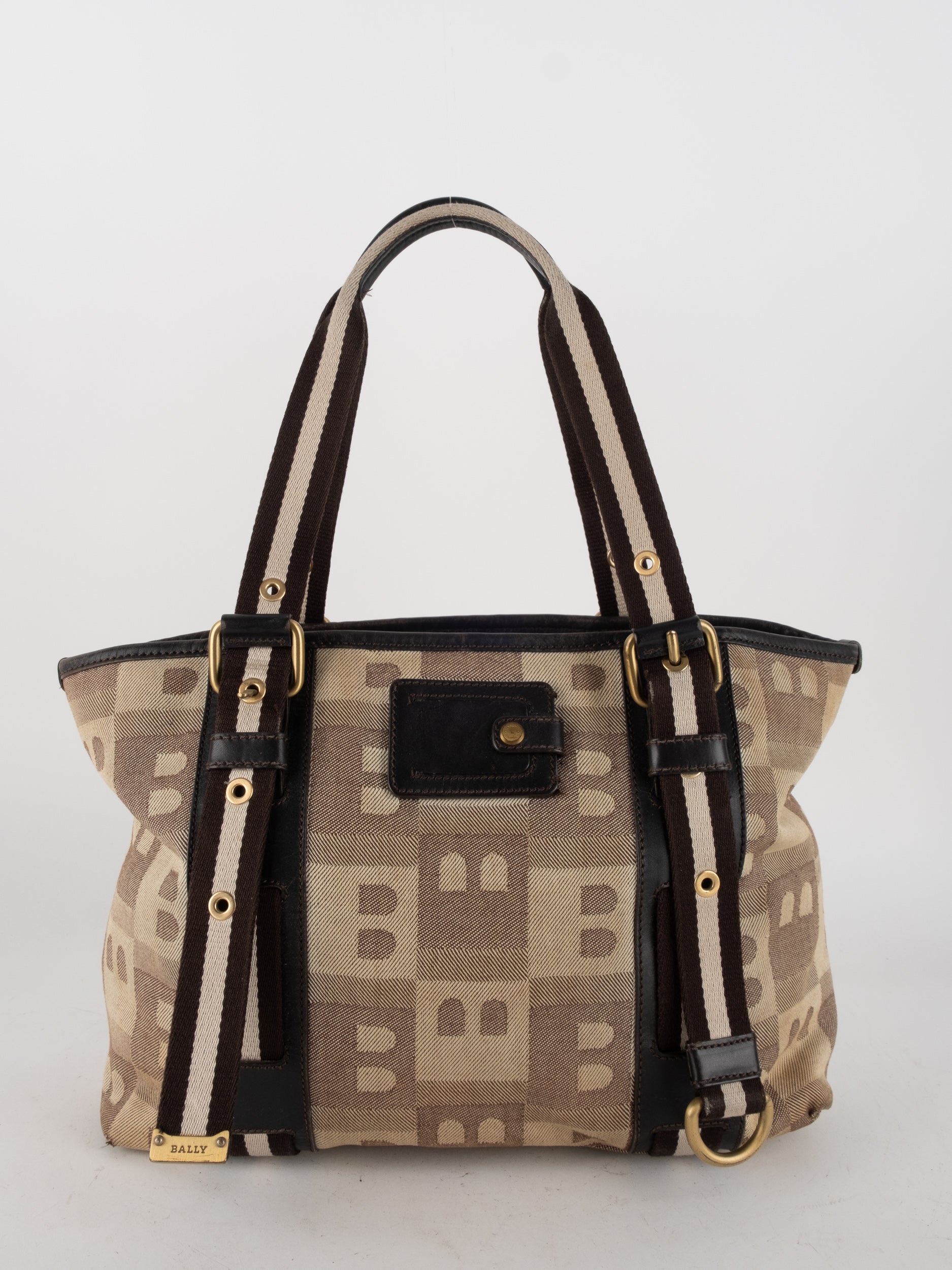 BALLY Monogram Canvas Tote Bag