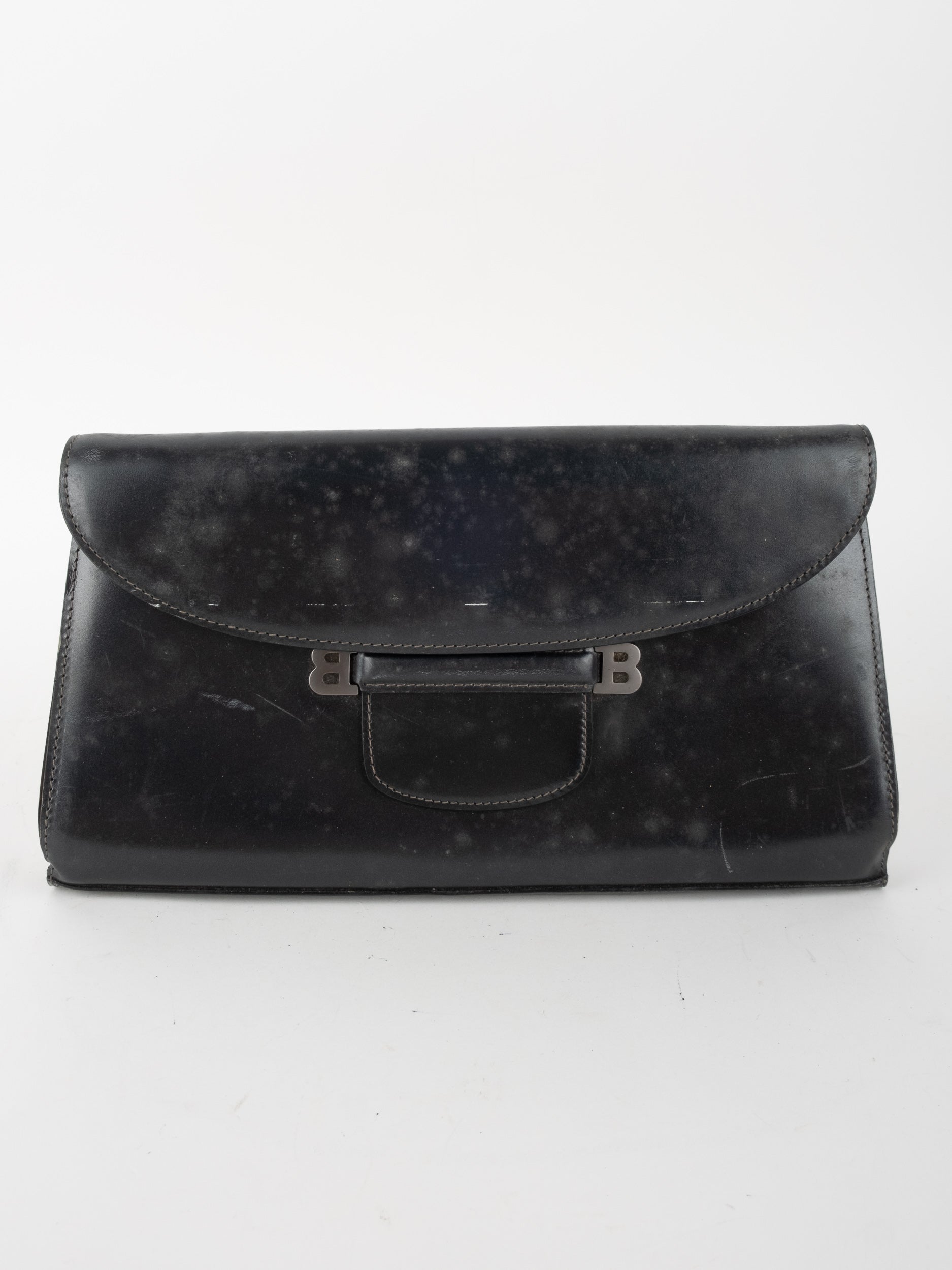 BALLY Vintage Leather Clutch Flap Bag 90s Era