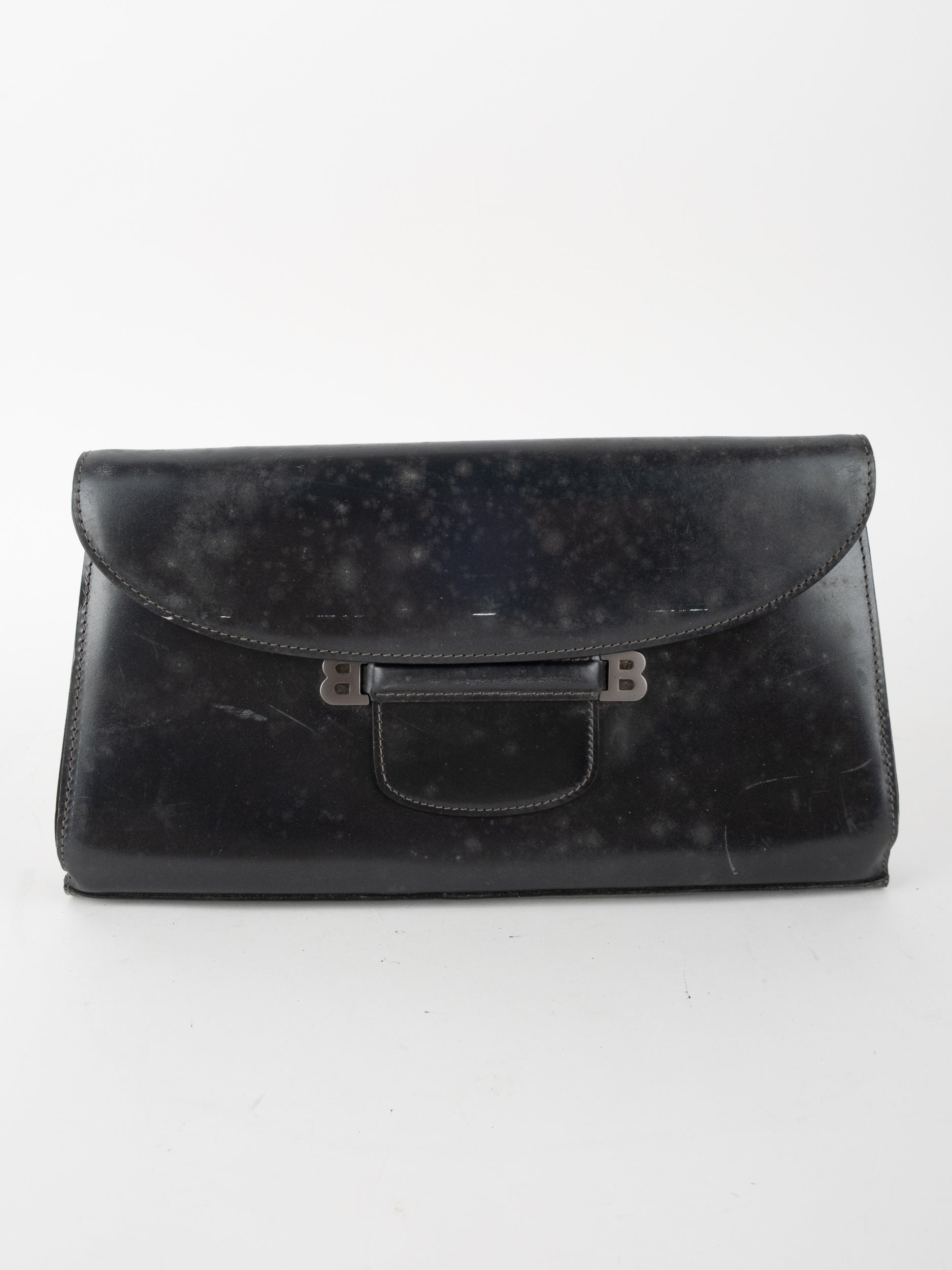 BALLY Vintage Leather Clutch Flap Bag 90s Era