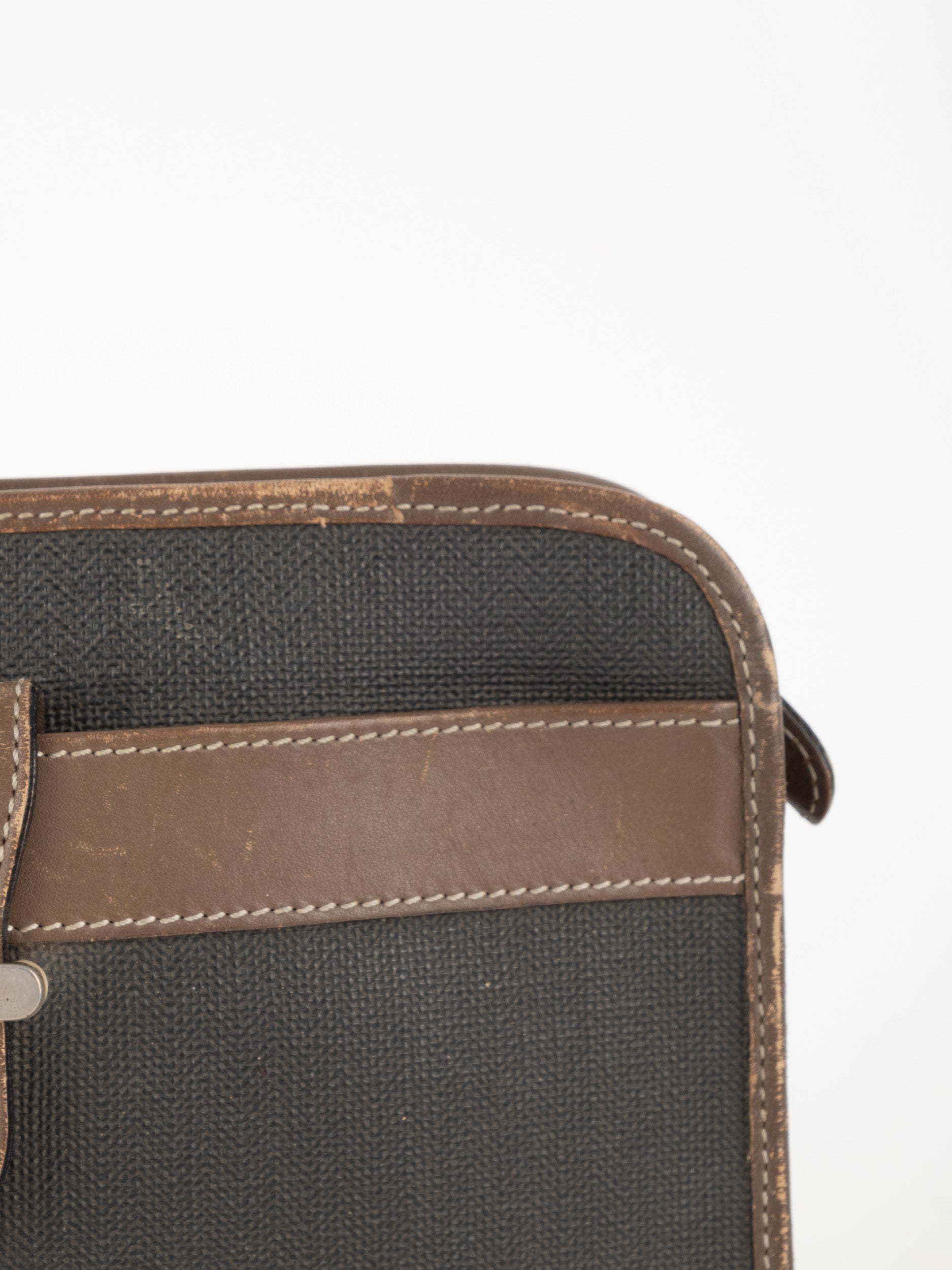 DUNHILL Leather Canvas Wristlet Clutch