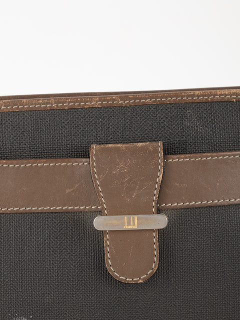 תיק קלאץ' צמיד מעור וקנבס DUNHILL