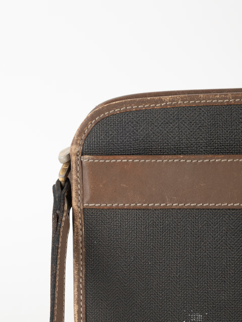 תיק קלאץ' צמיד מעור וקנבס DUNHILL